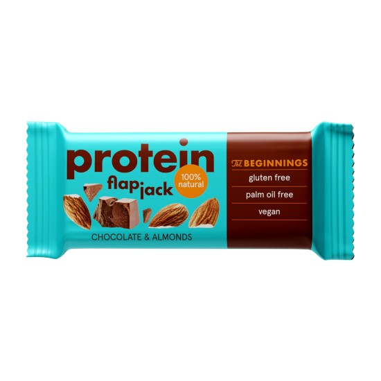 Овесен протеинов бар The Beginnings Flapjack Protein с бадеми, 60 гр.