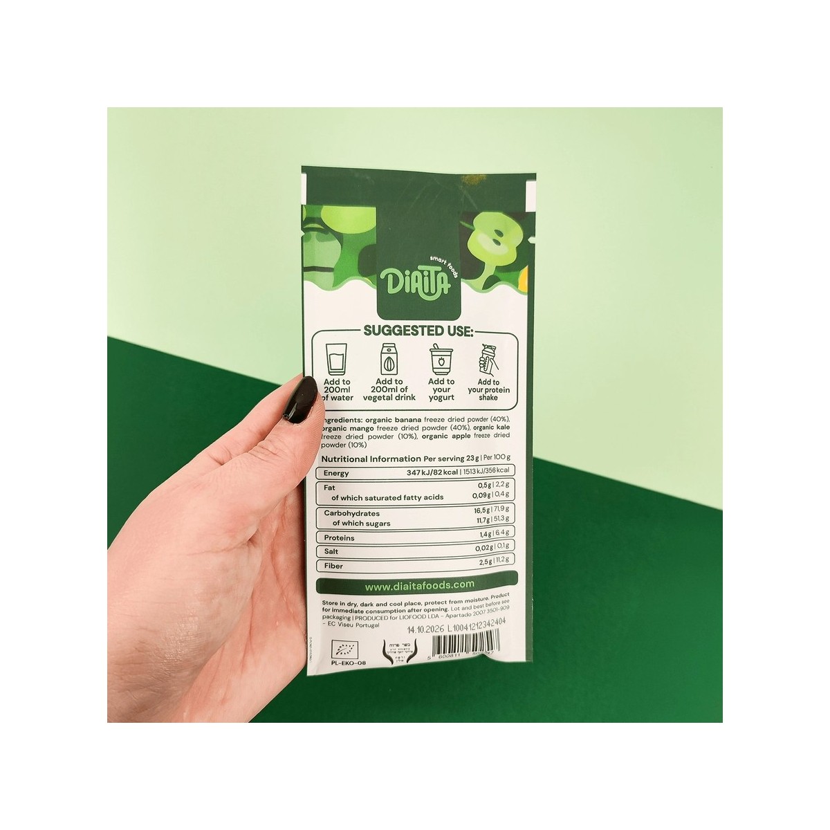 Лиофилизирано органично смути DIAITA, Green Vitality