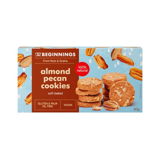 Веган бисквитки The Beginnings Бадеми с пекан, 70 гр.
