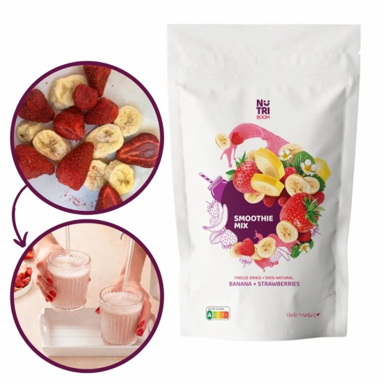 Лиофилизиран микс за смути NUTRIBOOM Yummy - ягода, банан