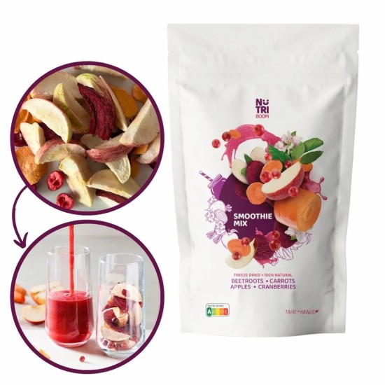 Лиофилизиран микс за смути NUTRIBOOM Champion - червено цвекло, ябълка, морков, червена боровинка