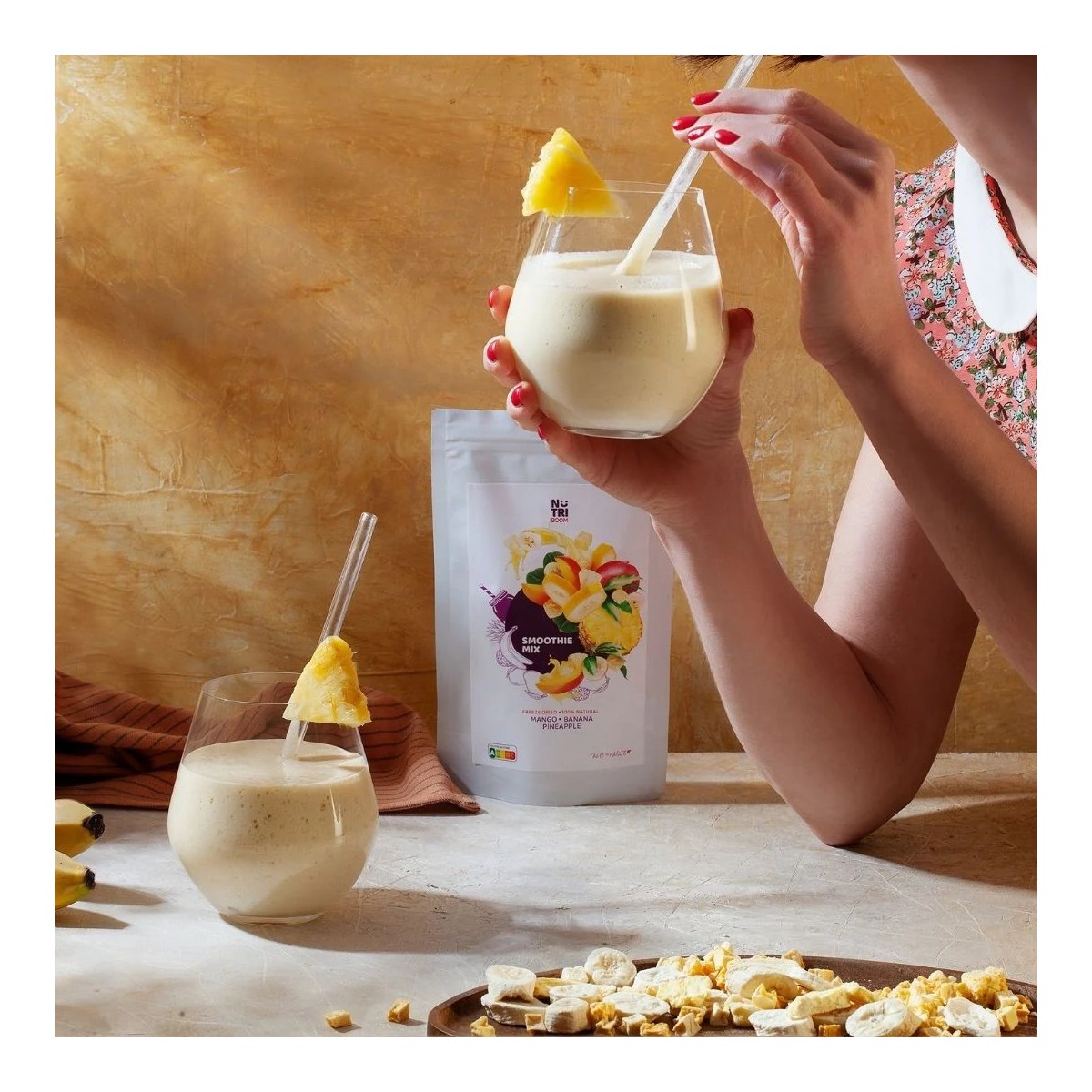 Лиофилизиран микс за смути NUTRIBOOM Tropical - банан, манго, ананас