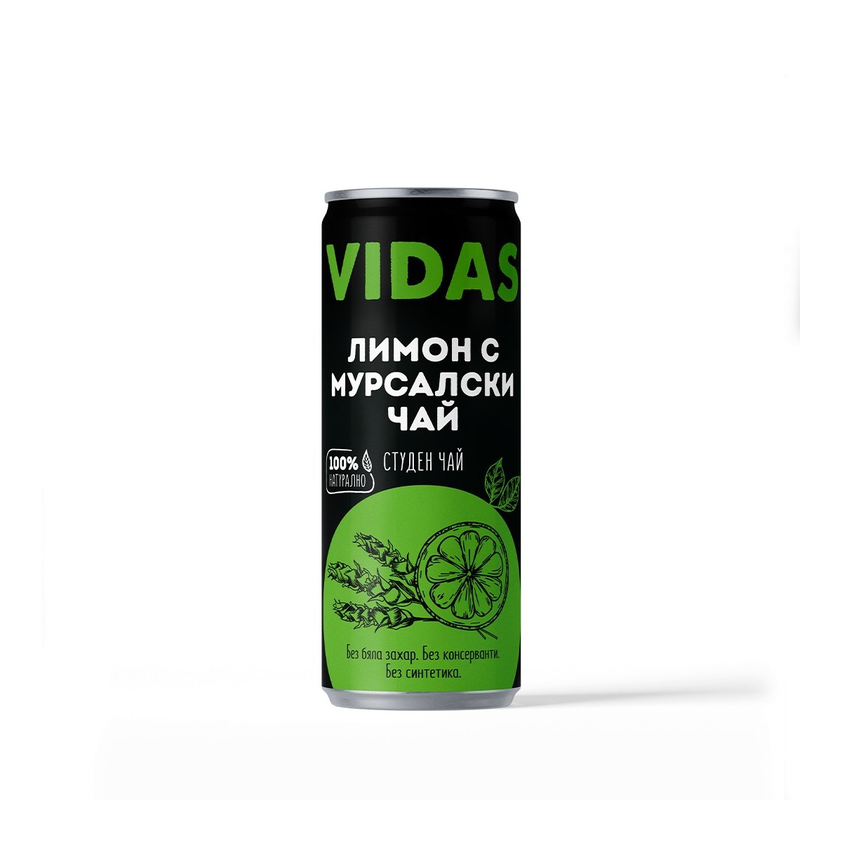 Студен чай VIDAS Лимон с мурсалски чай, без захар, 250ml. 