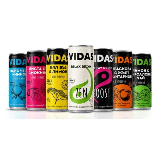 Фино газирана напитка VIDAS Нар с черен кимион, без захар, 250ml.  2