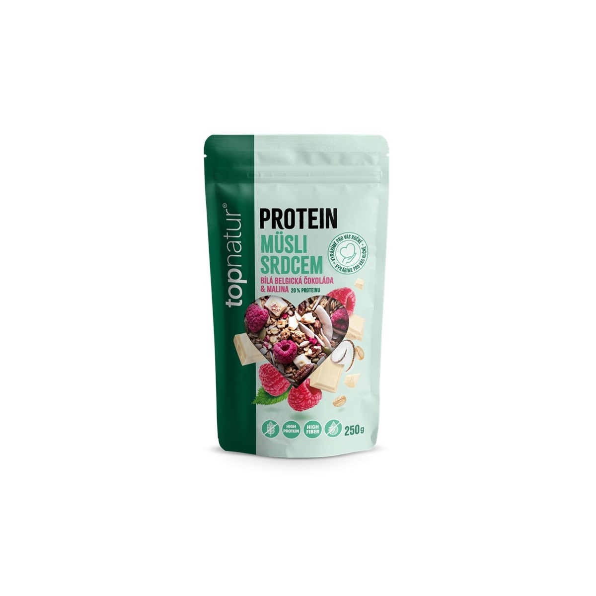 TOPNATUR Мюсли Протеин, малина и бял шоколад, 250 гр.