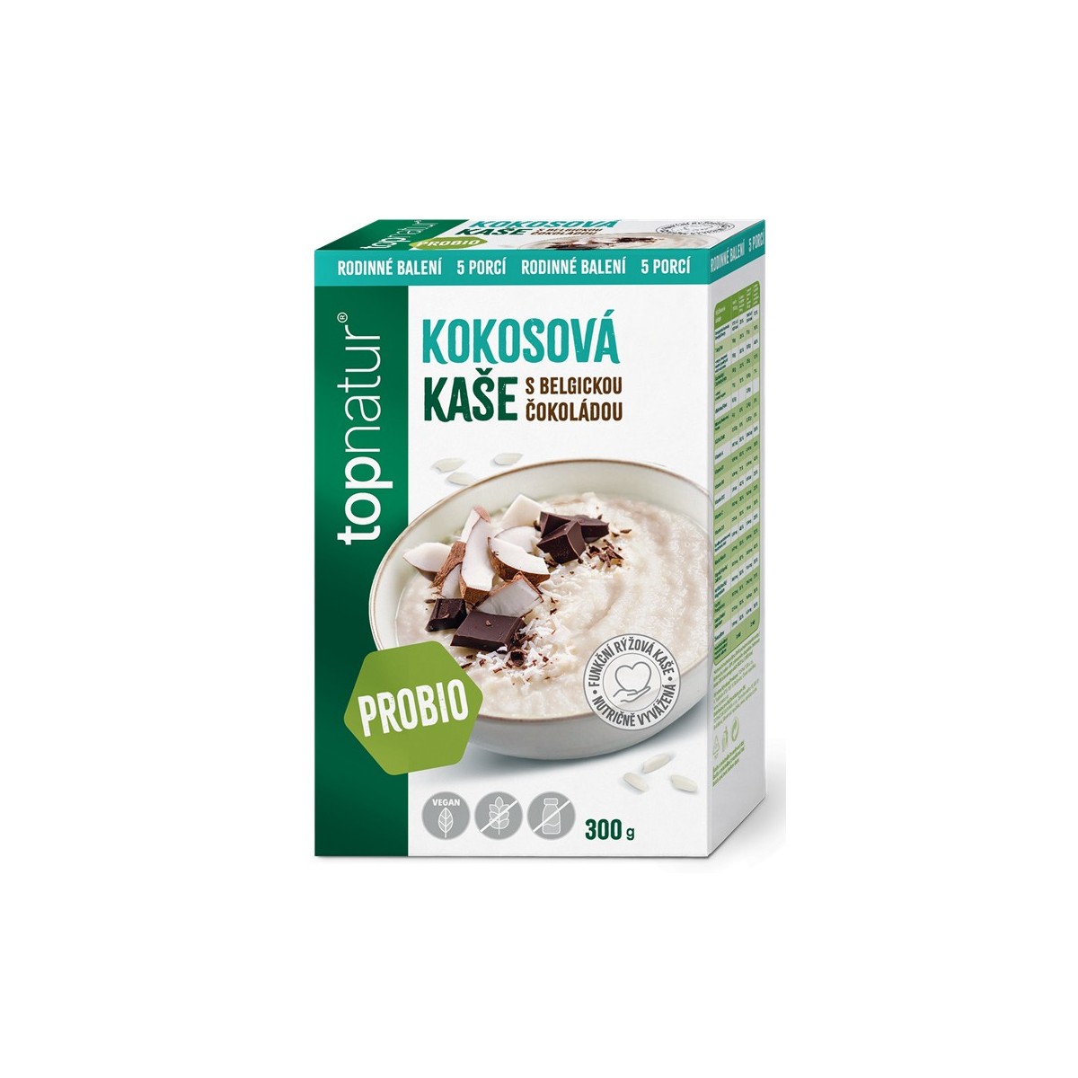 TOPNATUR Пробио кокосов пудинг с белгийски шоколад XXL, 300 гр