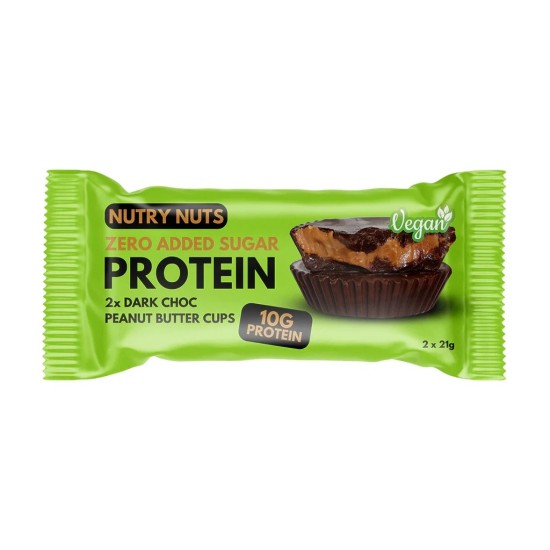 TOPNATUR Протеинови купички с черен шоколад и фъстъчено масло 2x21 г